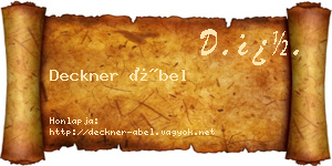 Deckner Ábel névjegykártya