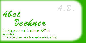 abel deckner business card